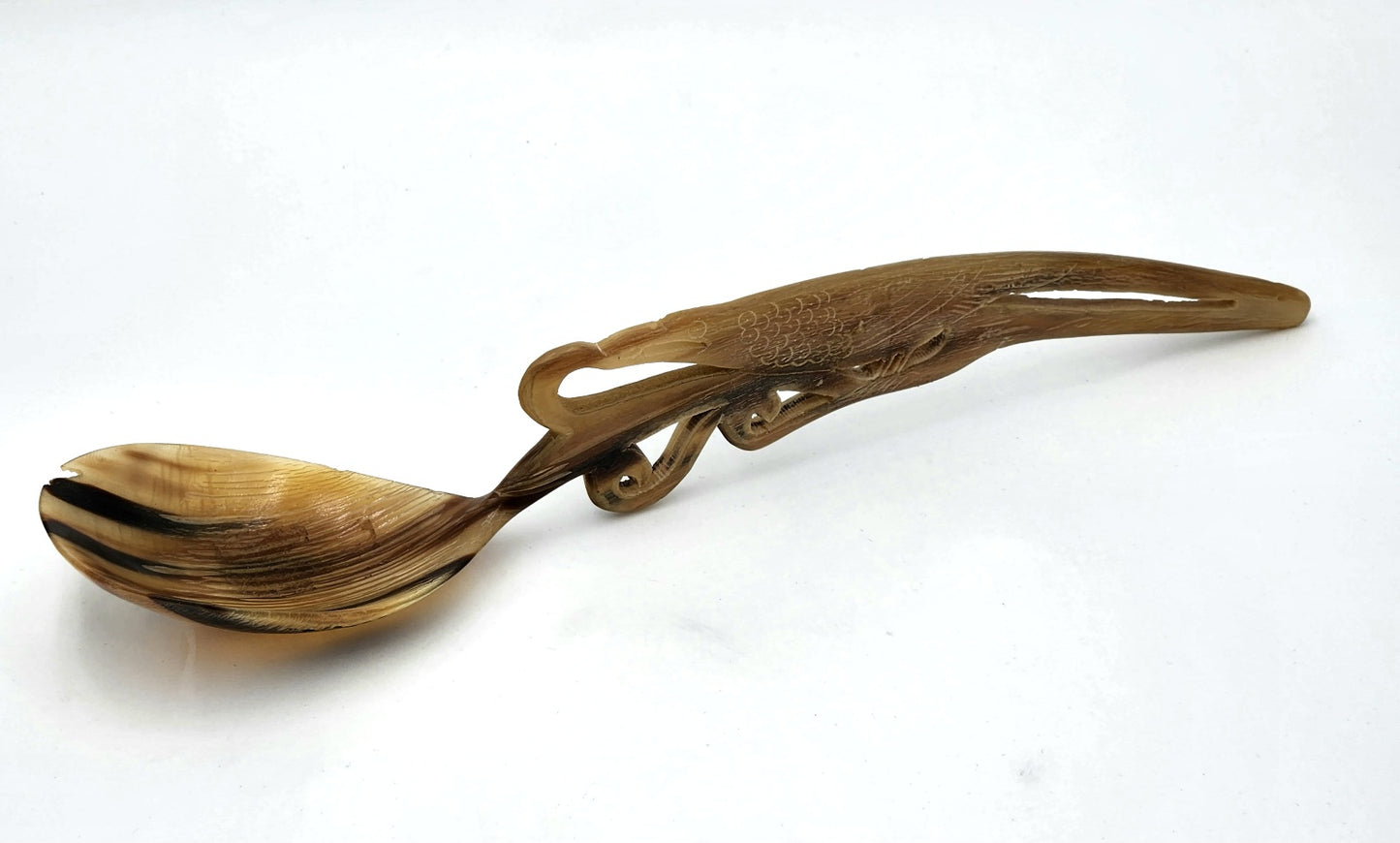Hand Carved Spoon Made from Bullhorn