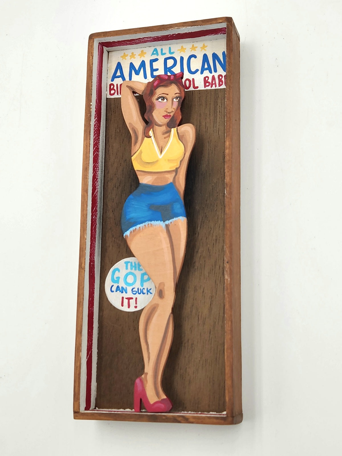 All American Birth Control Babe - Original Art by Rachaela DiRosaria