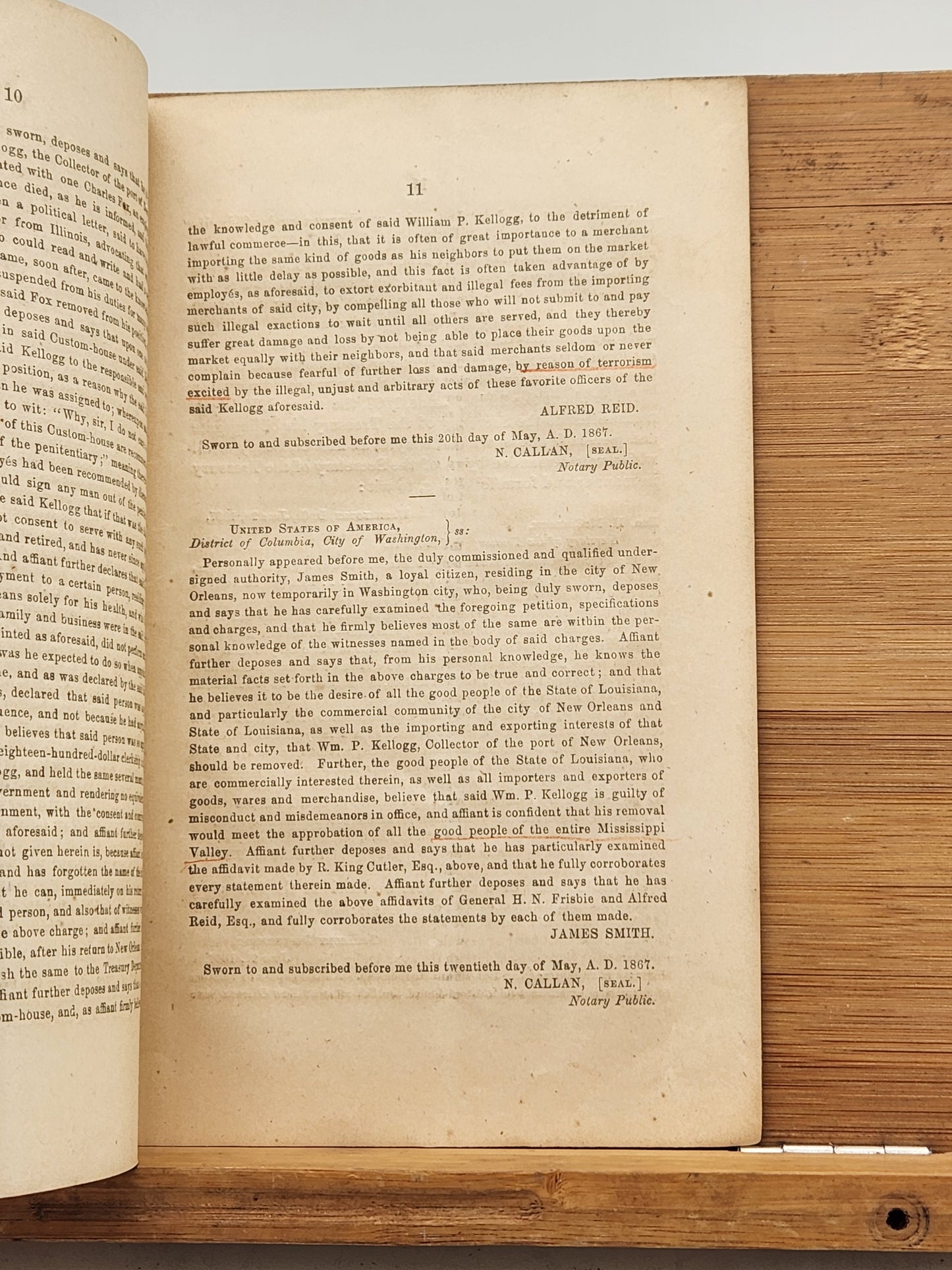 1867 Report Detailing Allegations Against W.P. Kellogg