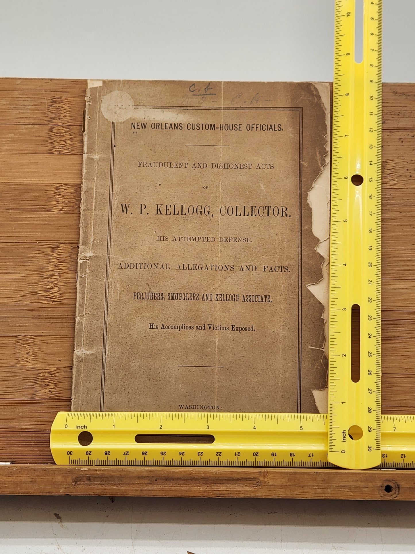 1867 Report Detailing Allegations Against W.P. Kellogg