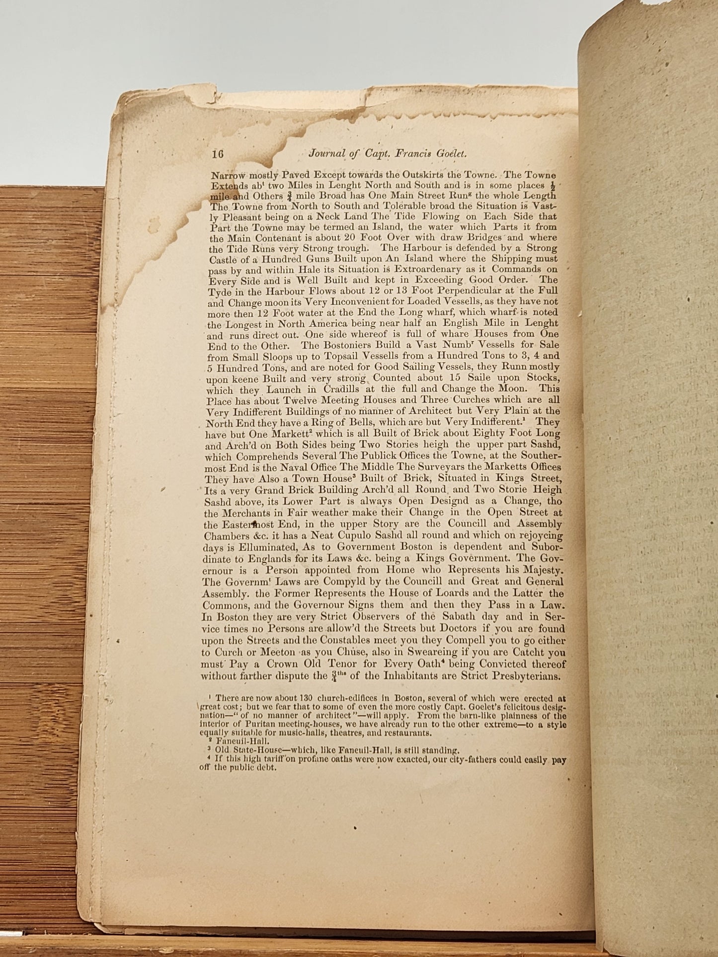 1870 Printing of Extracts from the Journal of Captain Francis Goelet