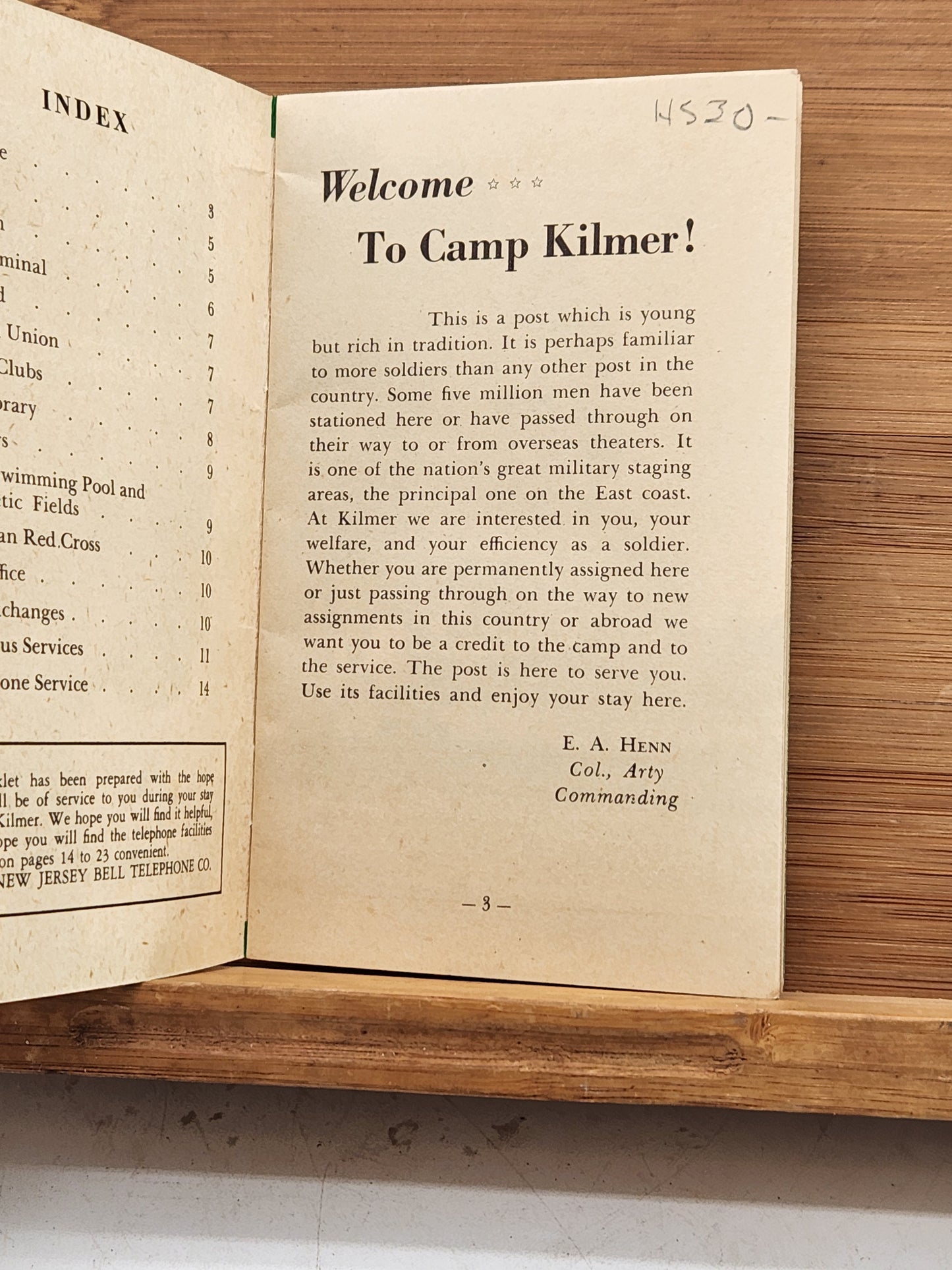 Vintage Guide for Camp Kilmer
