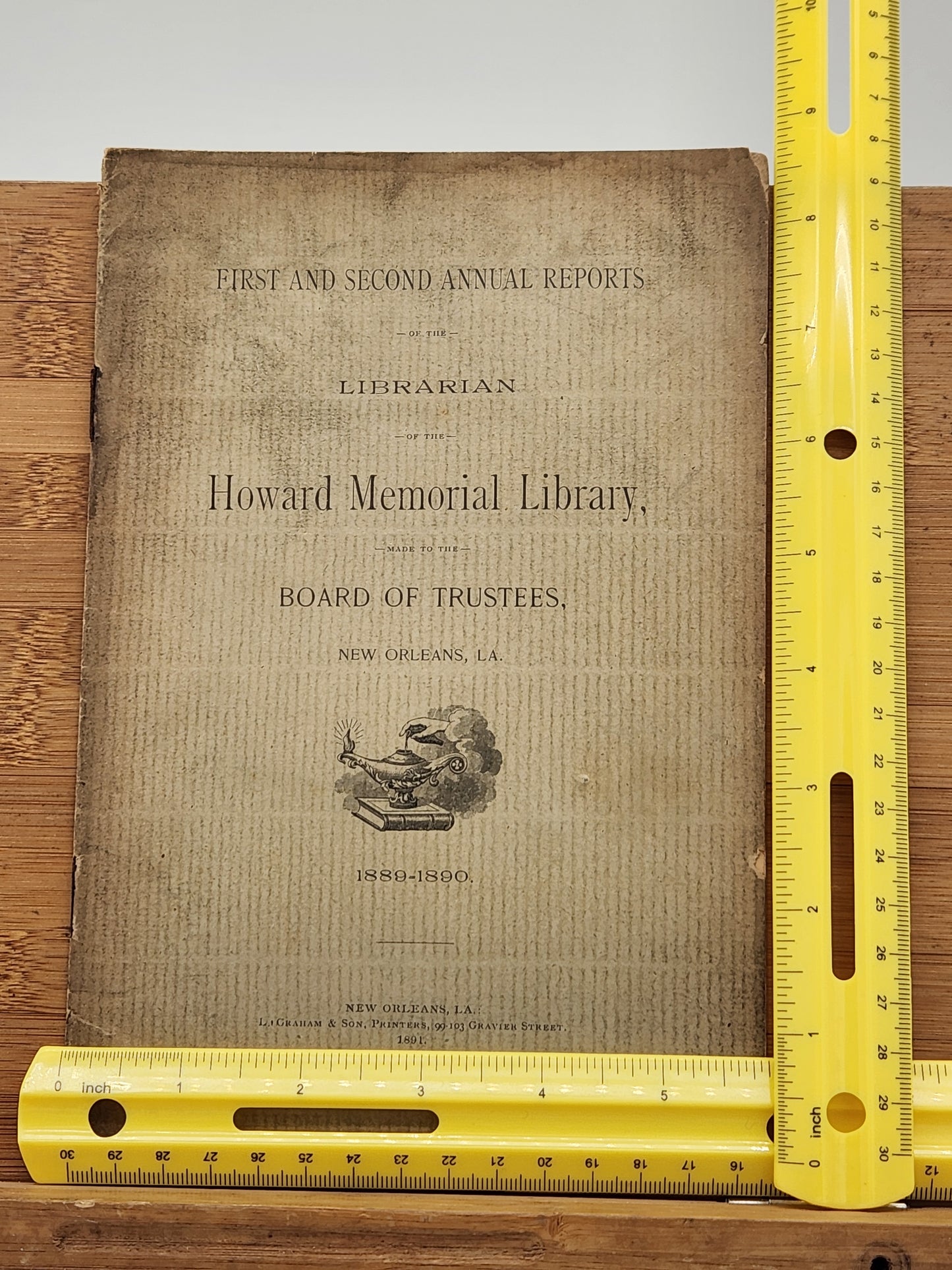 1891 report from the Howard Memorial Library