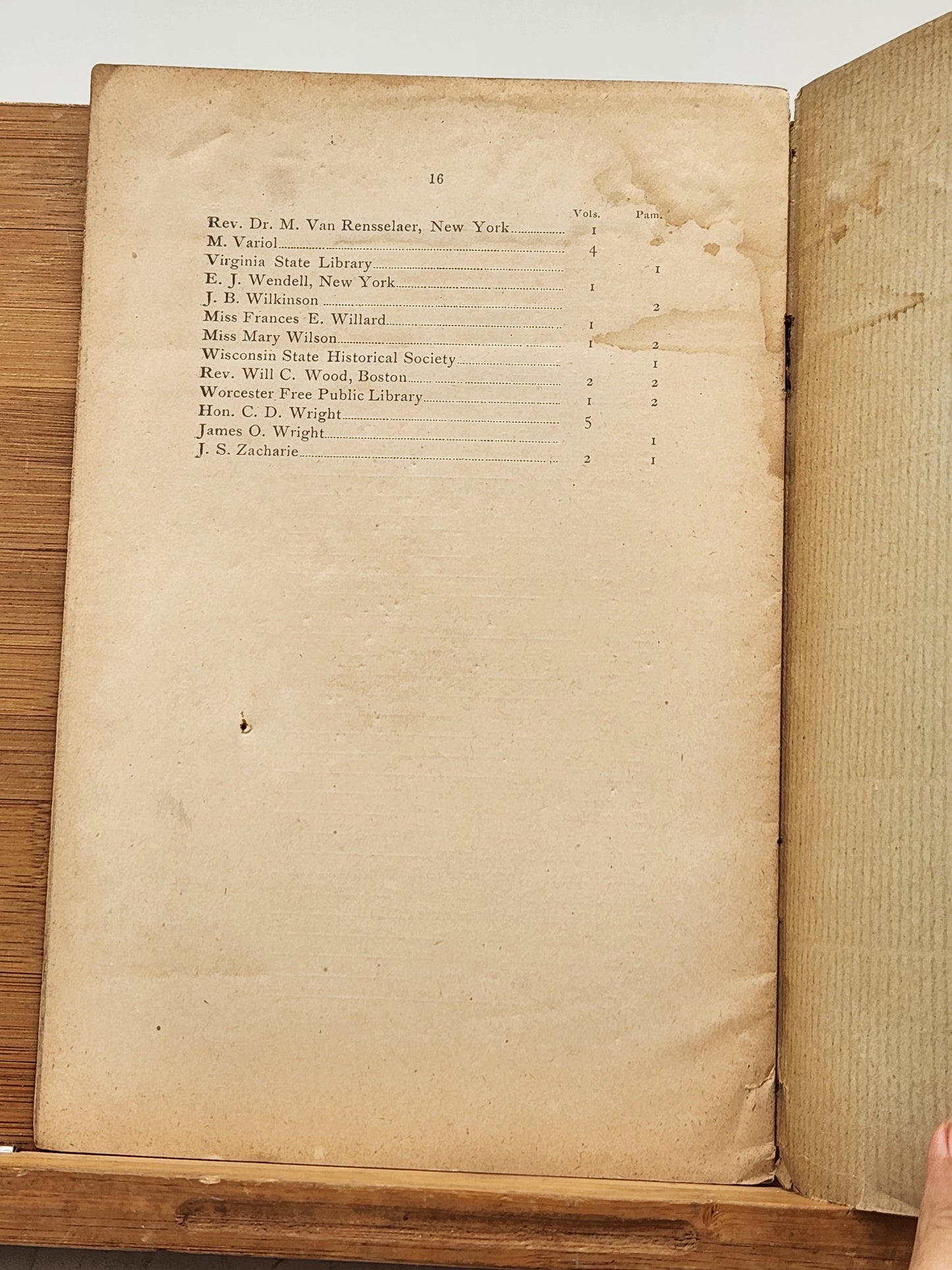 1891 report from the Howard Memorial Library