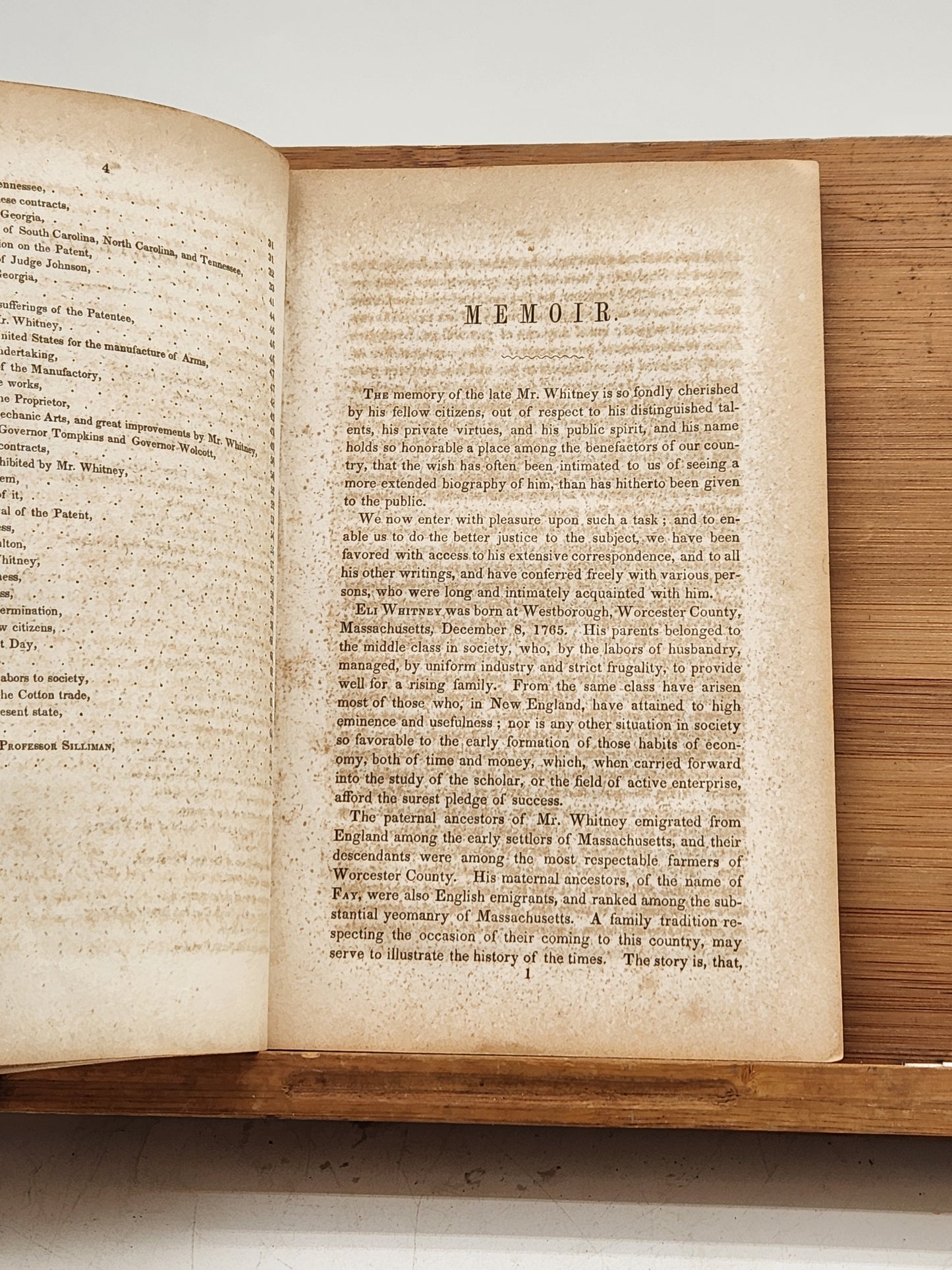 First Edition Memoir of Eli Whitney - 1846
