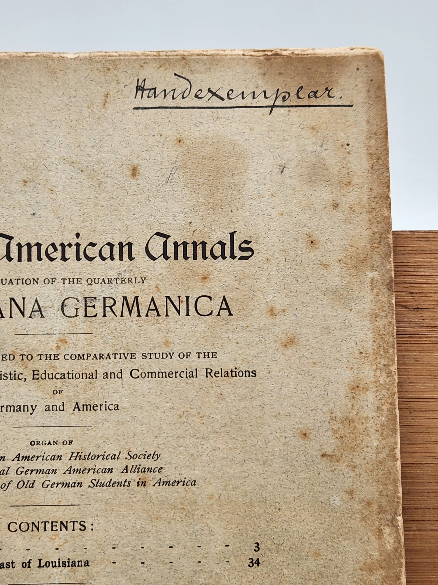 German American Annals from January/February 1909, previously owned by J. Hanno Deiler