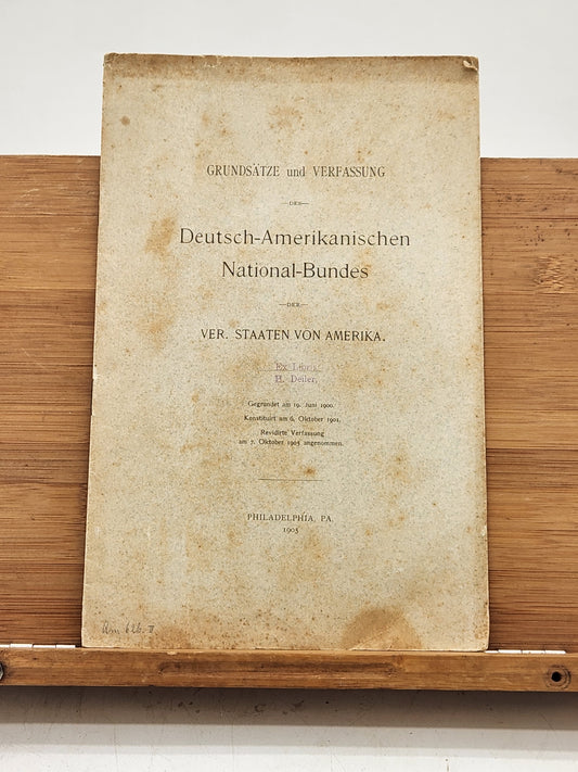 1905 German-American National Federation Constitution