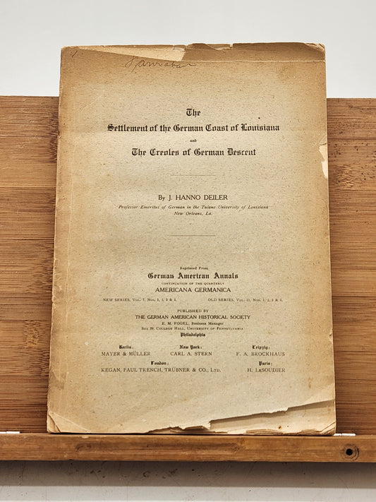 Historical excerpt detailing German settlement in Louisiana