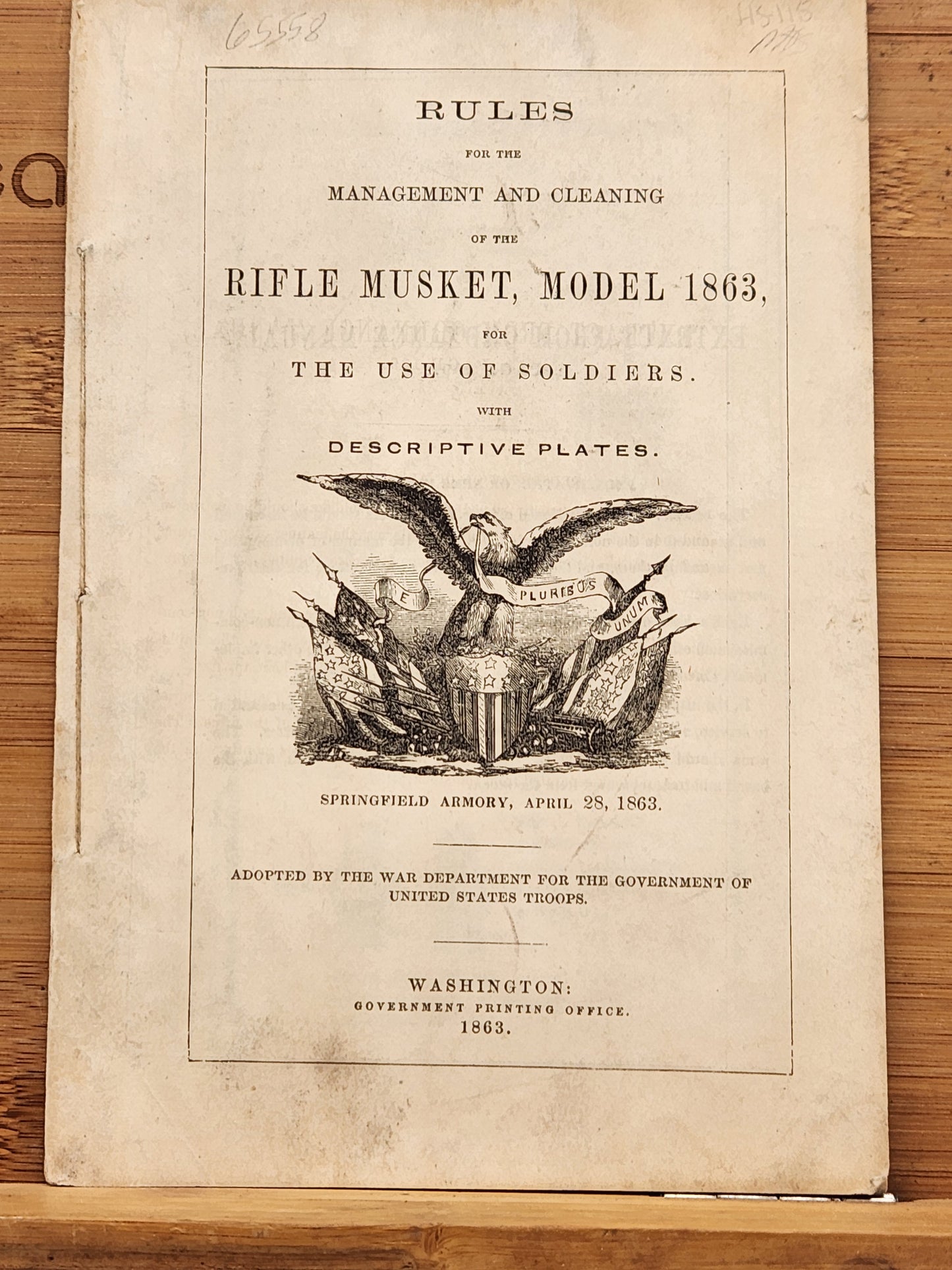 Rules for the Management and Cleaning of the Rifle Musket, Model 1863, for the Use of Soldiers with Descriptive Plates