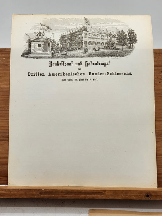 Mid-19th Century Print of a German-American Shooting Festival