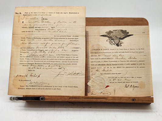 1830s trade-related legal documents signed by Francis B. Ogden
