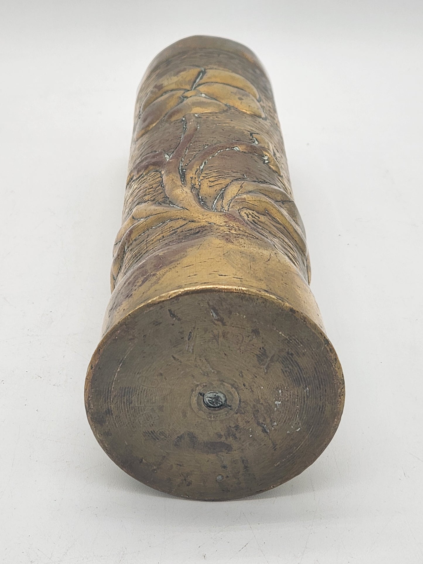 WWI World War 1 Trench Art Vase Made Out of a 75MM Field Cannon Shell