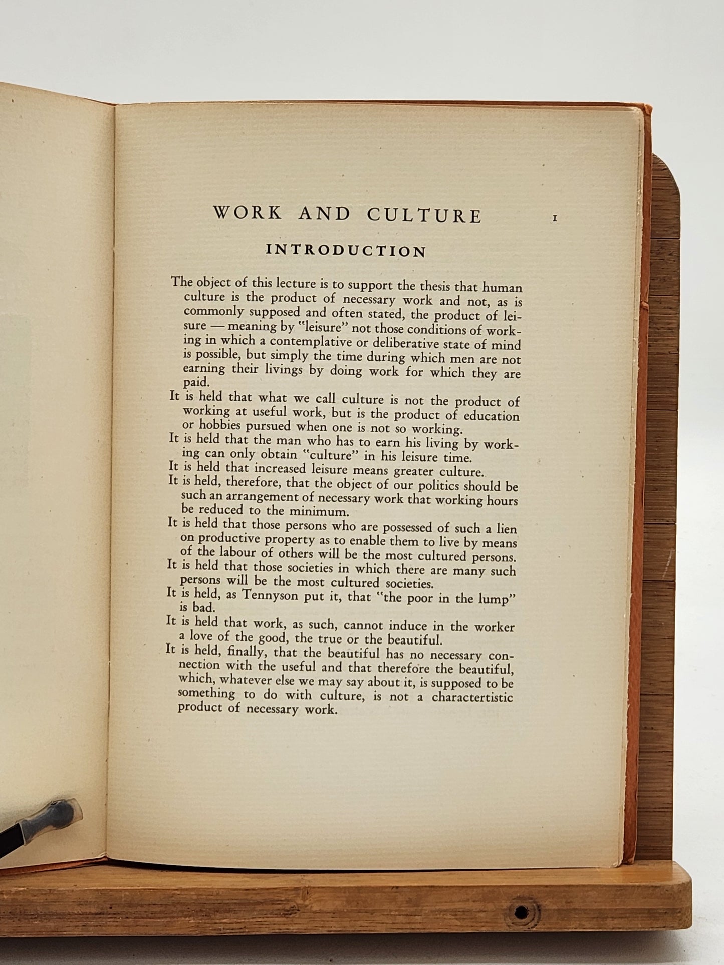 Work and Culture — Eric Gill — 1938 Lecture Reprint John Stevens Newport RI