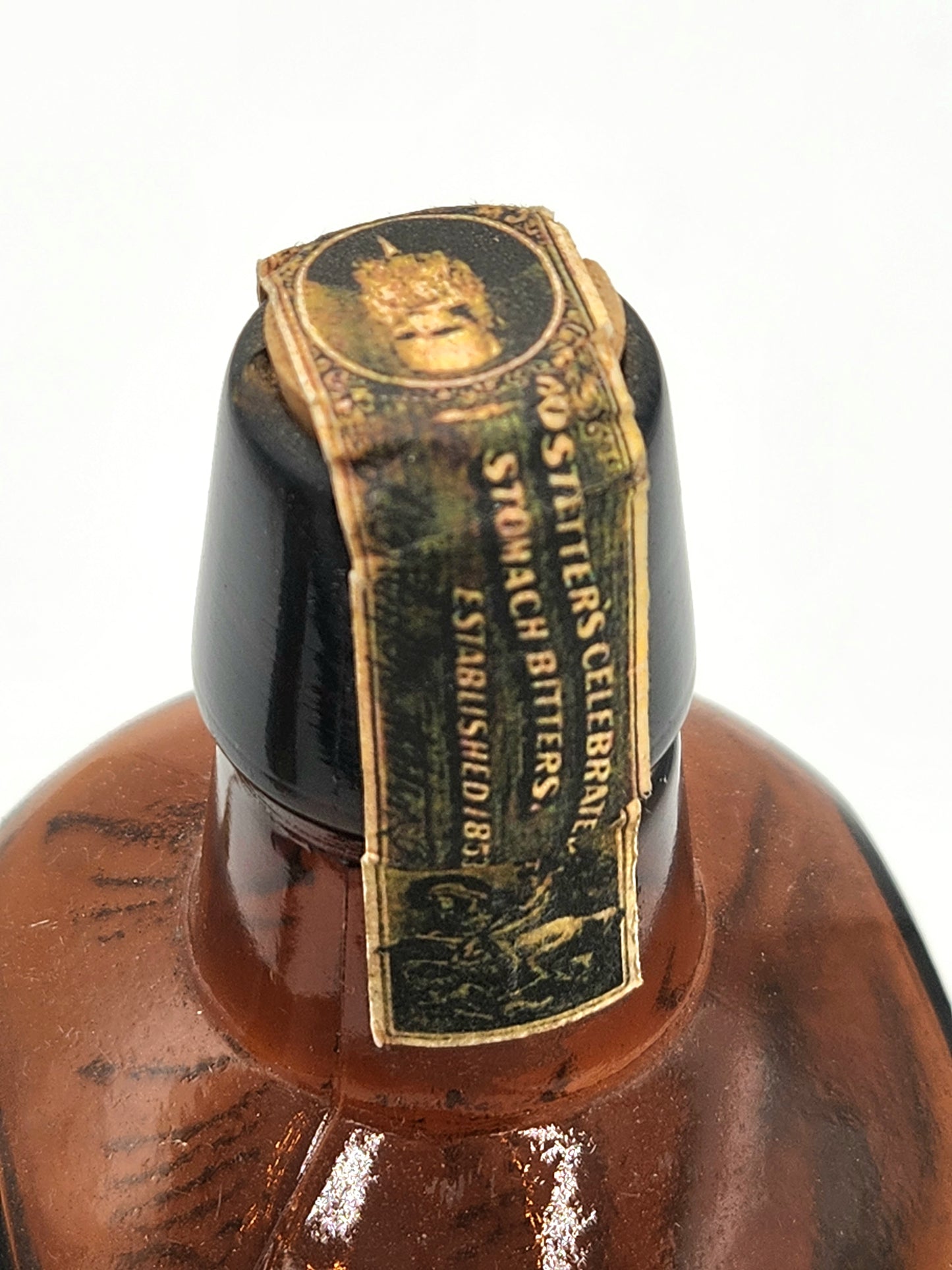 Antique Dr. J. Hostetter's Stomach Bitters Bottle W/ Paper Label