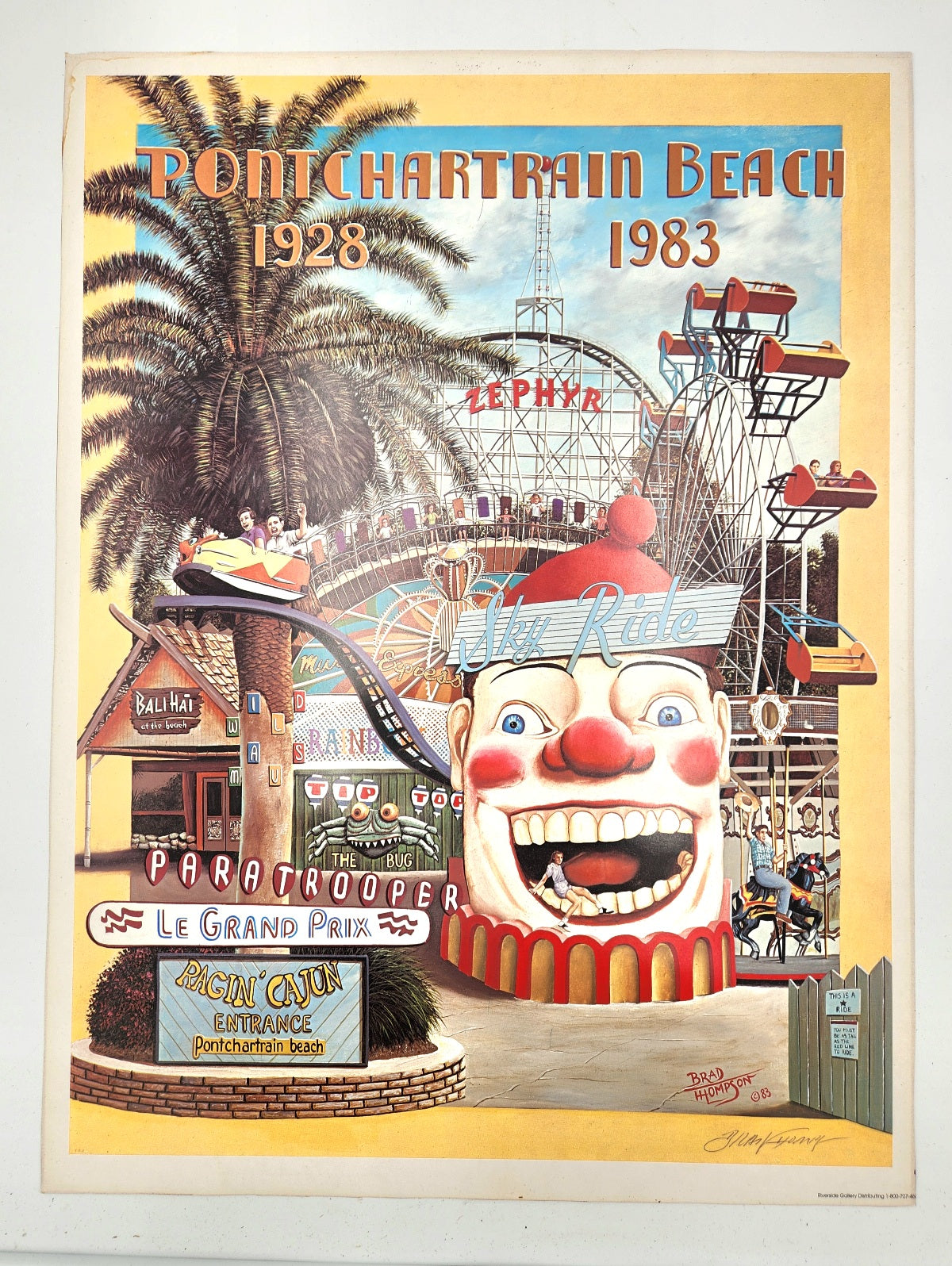 Rare Signed Pontchartrain Beach Poster