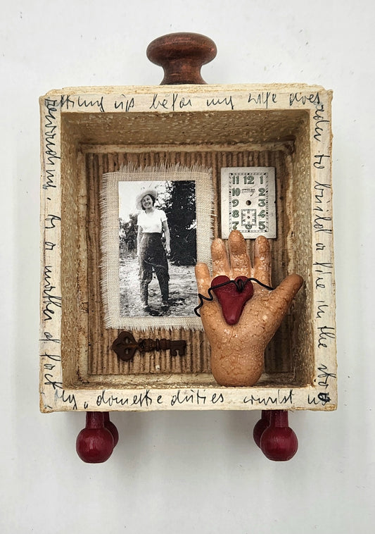Assemblage Art - Heart in Hand, Cowgirl