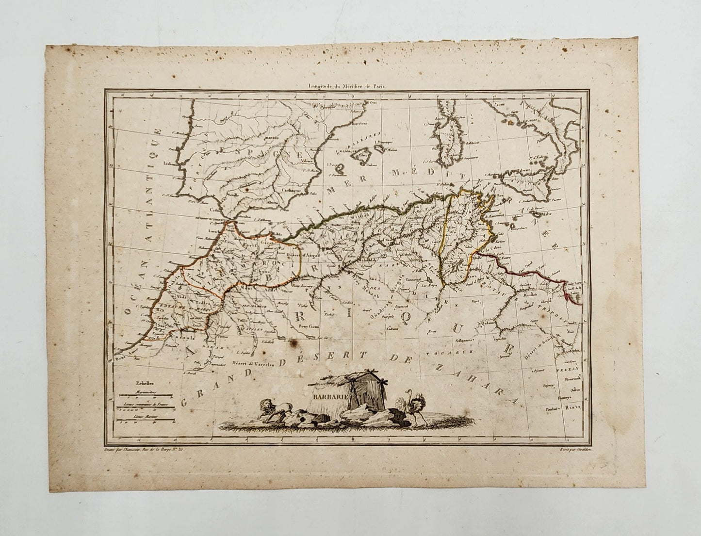 Original Map 1812 of Northern Africa - Conrad Malte-Brun / Lapie