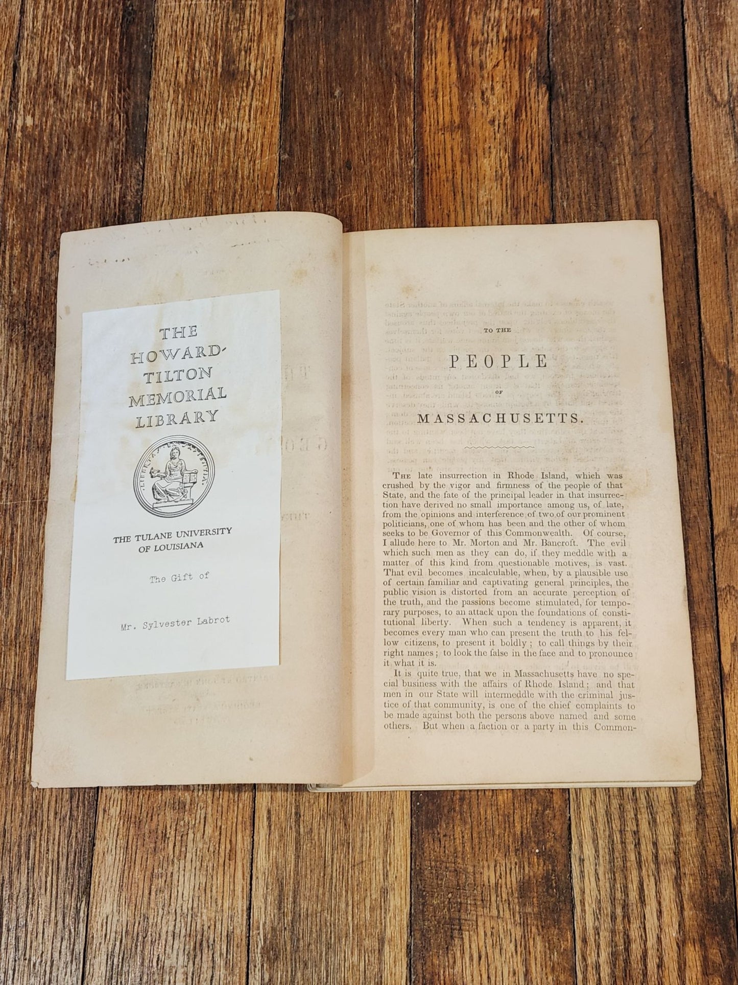 The Merits of Thomas W. Dorr and George Bancroft as they are Politically Connected