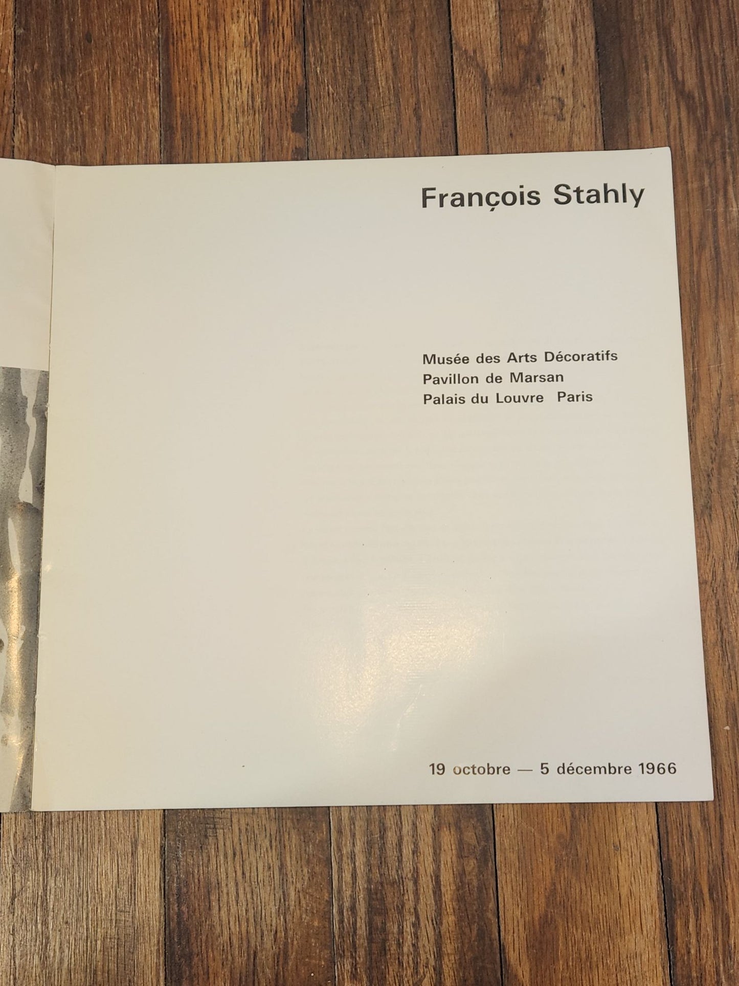 Francois Stahly: Musee des Arts Decoratifs Paris 1966