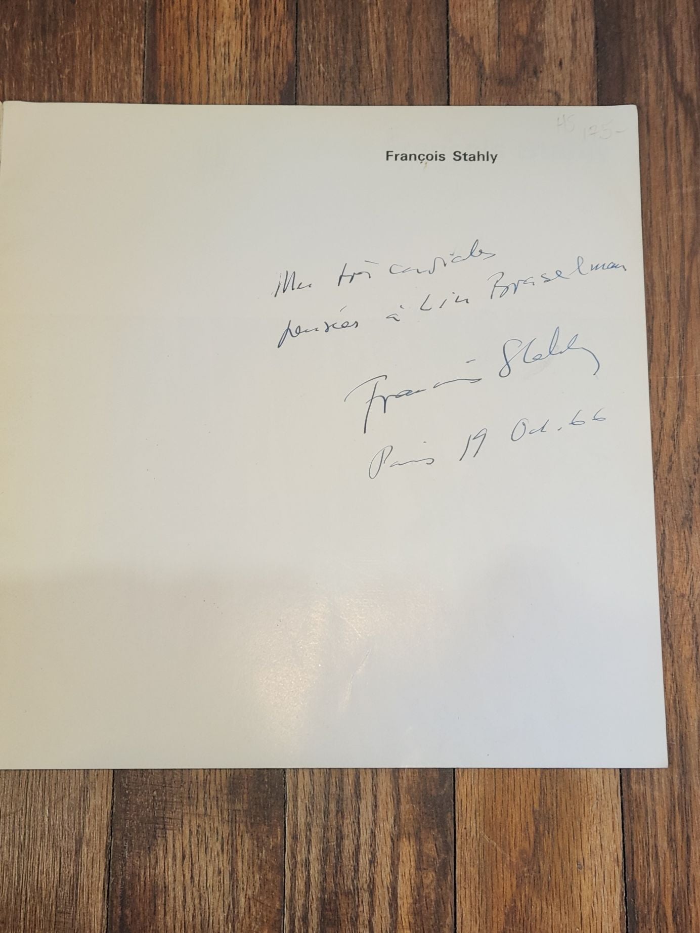 Francois Stahly: Musee des Arts Decoratifs Paris 1966