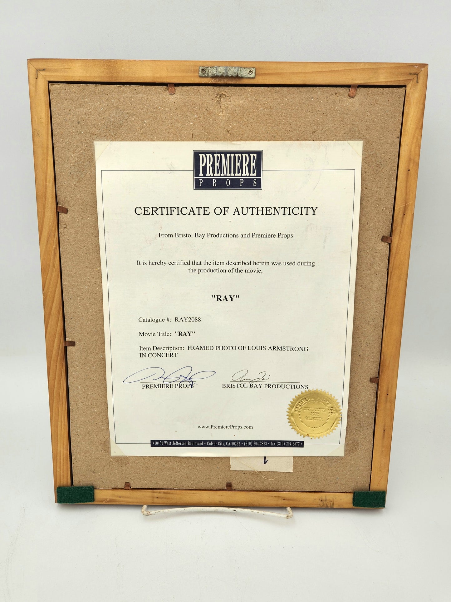 Authenticated Movie Prop from the Movie "Ray", Photograph of Louis Armstrong