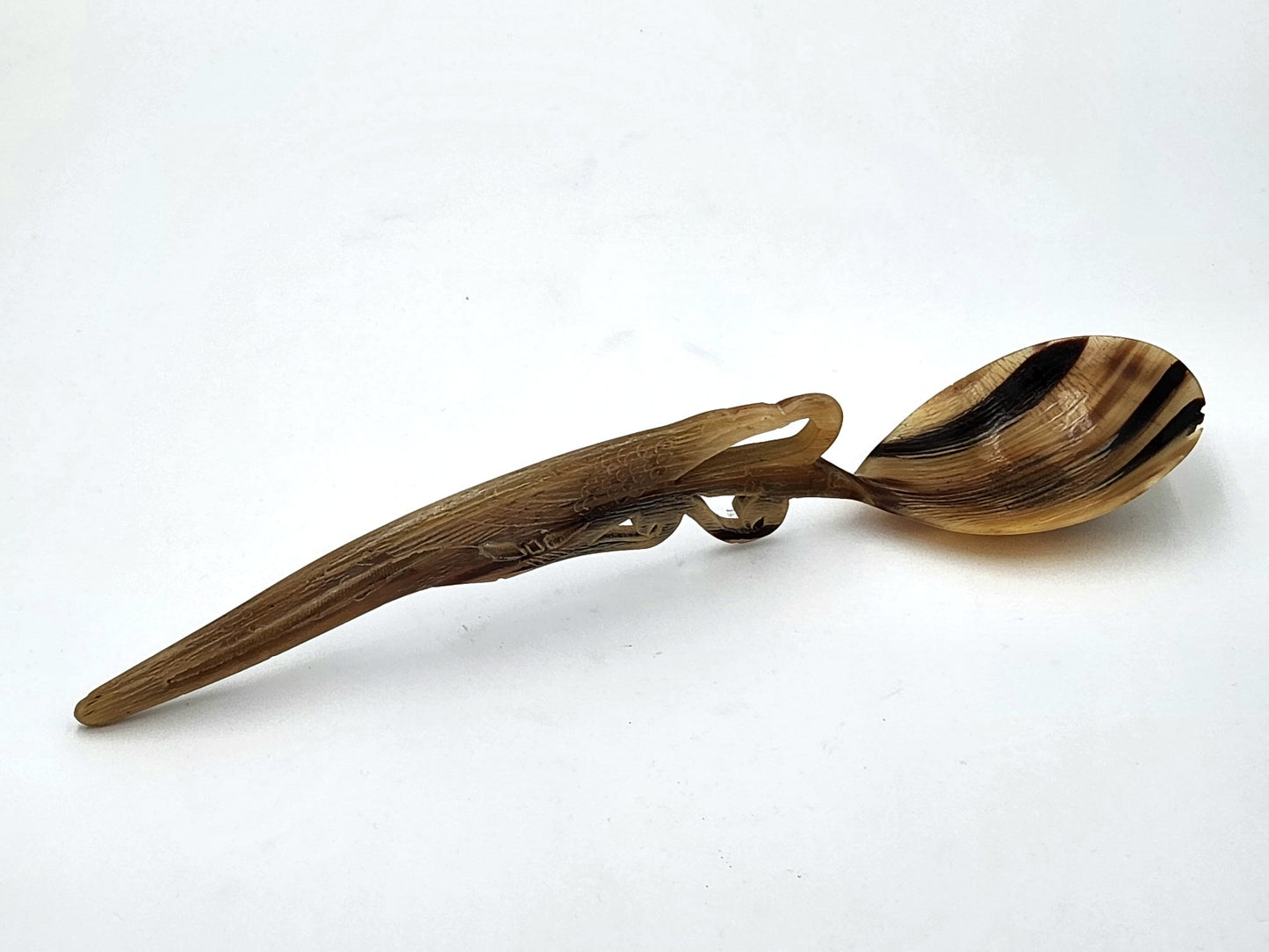 Hand Carved Spoon Made from Bullhorn