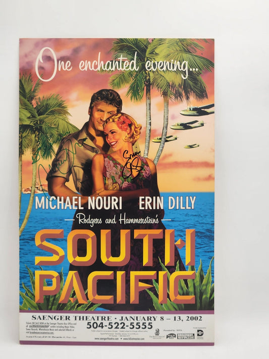 South Pacific Window Card signed by Michael Nouri and Erin Dilly Tour 2002