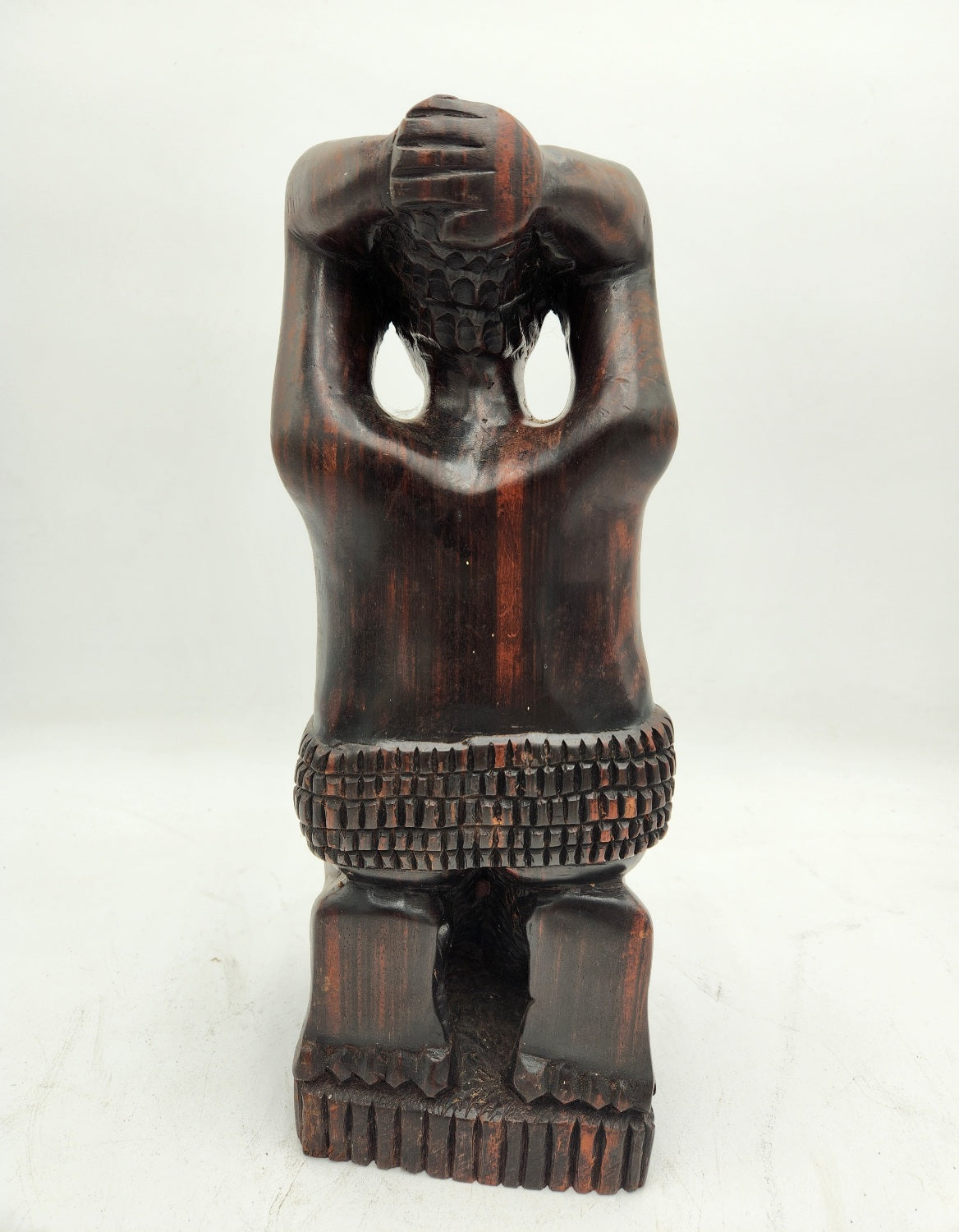 Vintage Wood Carved African Woman Kneeling