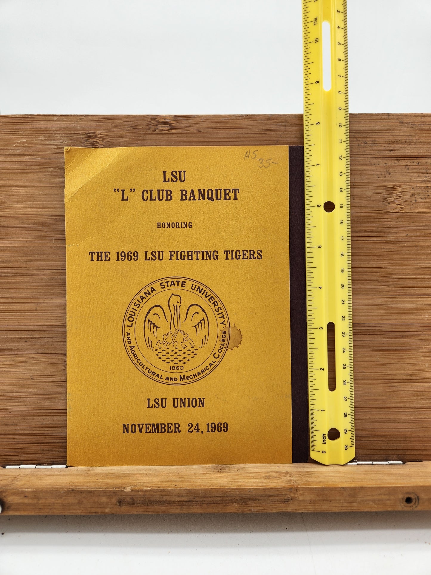 1969 LSU “L” Club Banquet Program – Honoring LSU Fighting Tigers Football Team