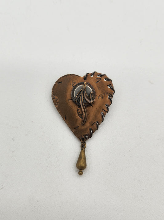 Thomas Mann Techno Romantic Heart Brooch (wire wrapped)