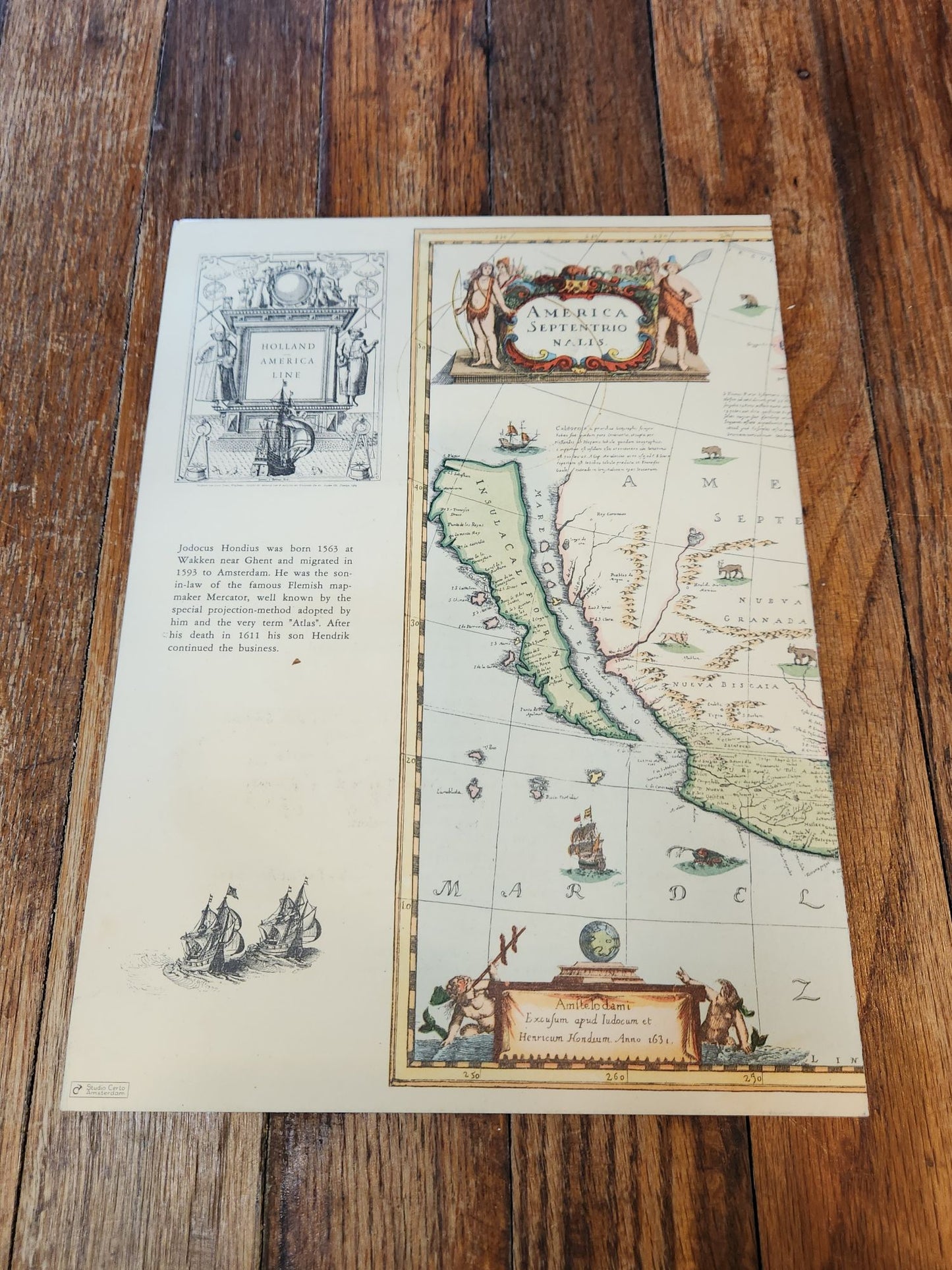 Map of America Holland-America Line Menu