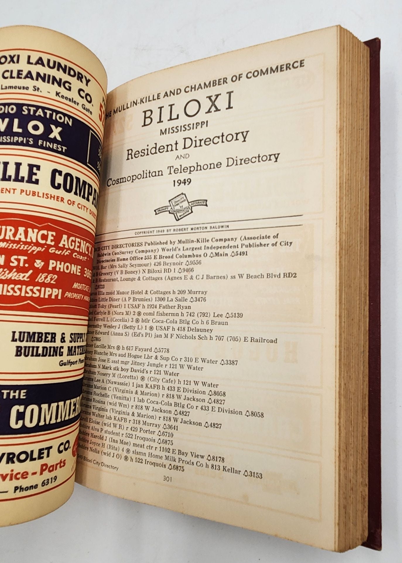 Biloxi Mississippi Con Survey Directory 1949