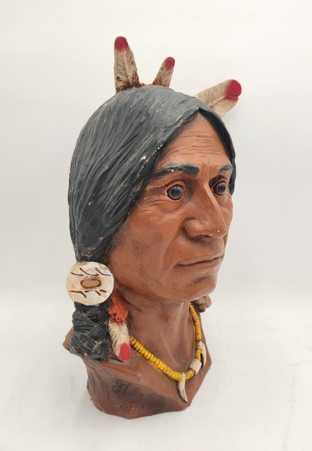UNIVERSAL STATUARY CORP Chicago Large Indian Bust Statue Figure Native american