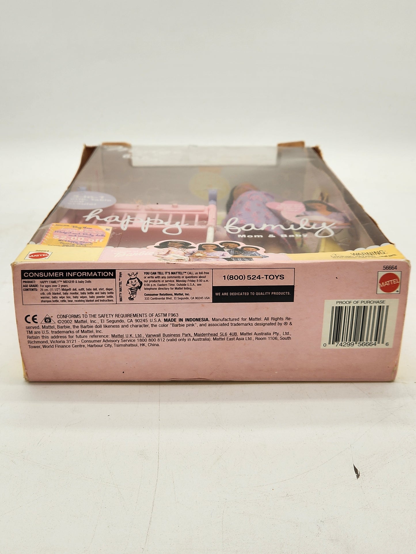 Rare Barbie Happy Family Midge & Baby African American pregnant doll set by Mattel. Complete in original box with accessories. Box has visible wear and crushing.