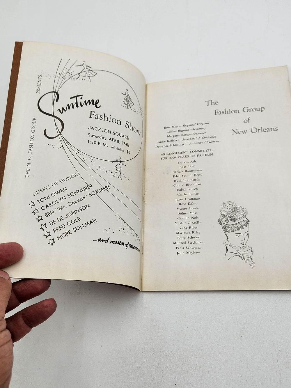 2000 Years of Fashion - Program from a 1950s Historical Fashion Event in New Orleans - Suntime Fashion Pageant