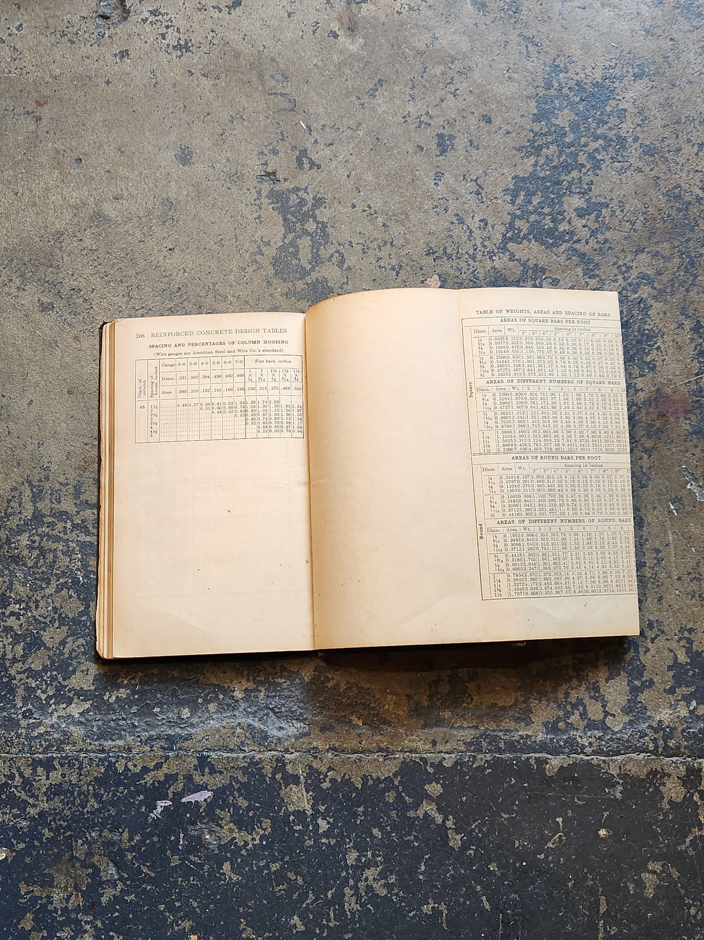 1917 Reinforced Concrete Design Tables — M. Edgar Thomas & C.E. Nichols, McGraw-Hill, 1st Edition Engineering Handbook