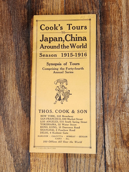 Cook's Tours to Japan, China Around the World Brochure from 1915 to 1916