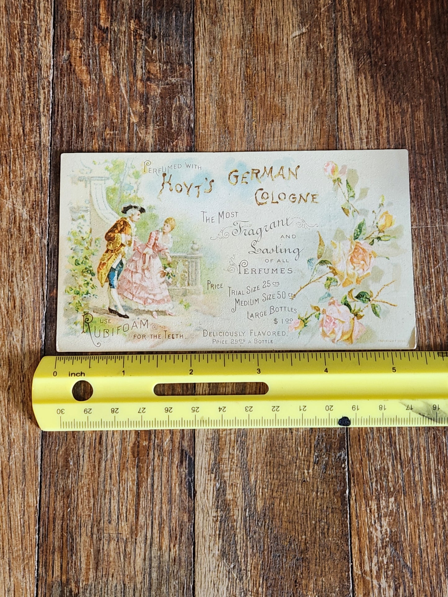 Victorian Hoyt’s German Cologne Trade Card Rubifoam Perfume c1890s