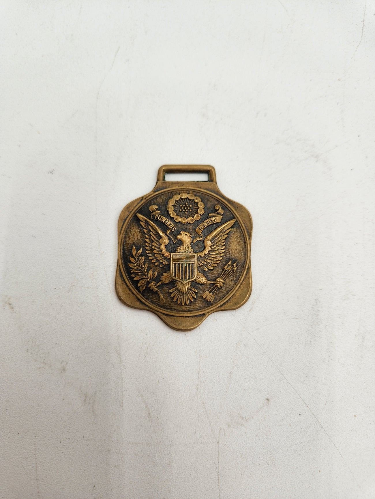 Rare Pre-WW2 AMERICA FIRST Watch Fob with E Pluribus Unum Seal - Allentown PA