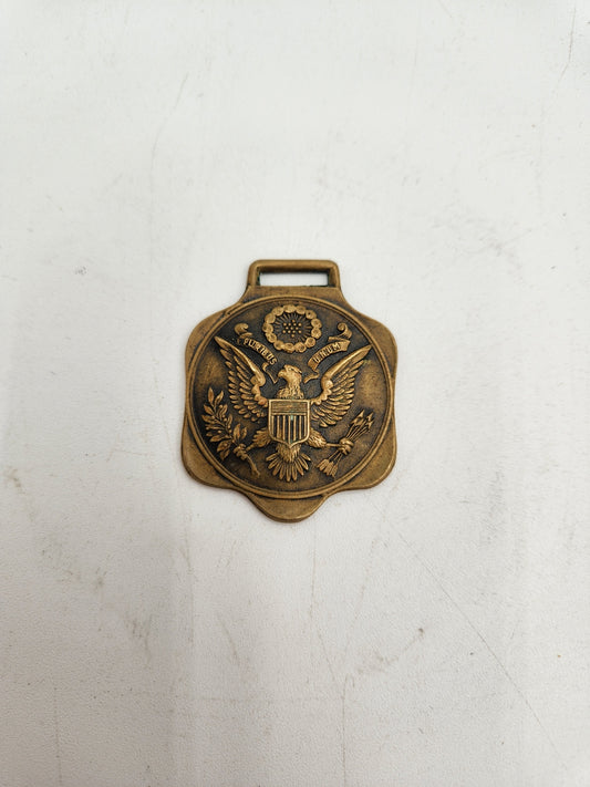 Rare Pre-WW2 AMERICA FIRST Watch Fob with E Pluribus Unum Seal - Allentown PA