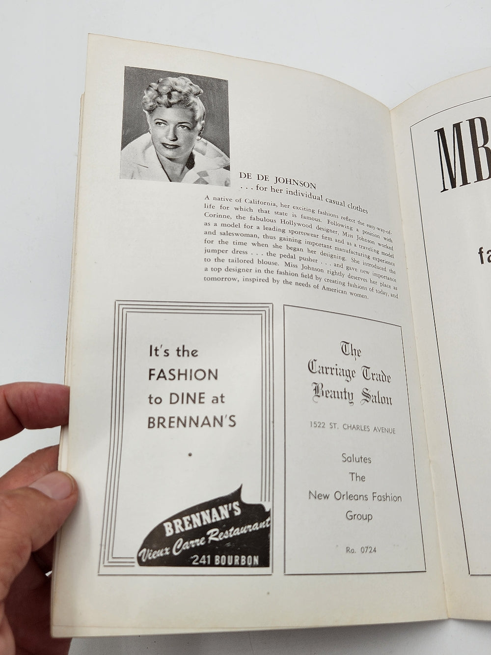 2000 Years of Fashion - Program from a 1950s Historical Fashion Event in New Orleans - Suntime Fashion Pageant