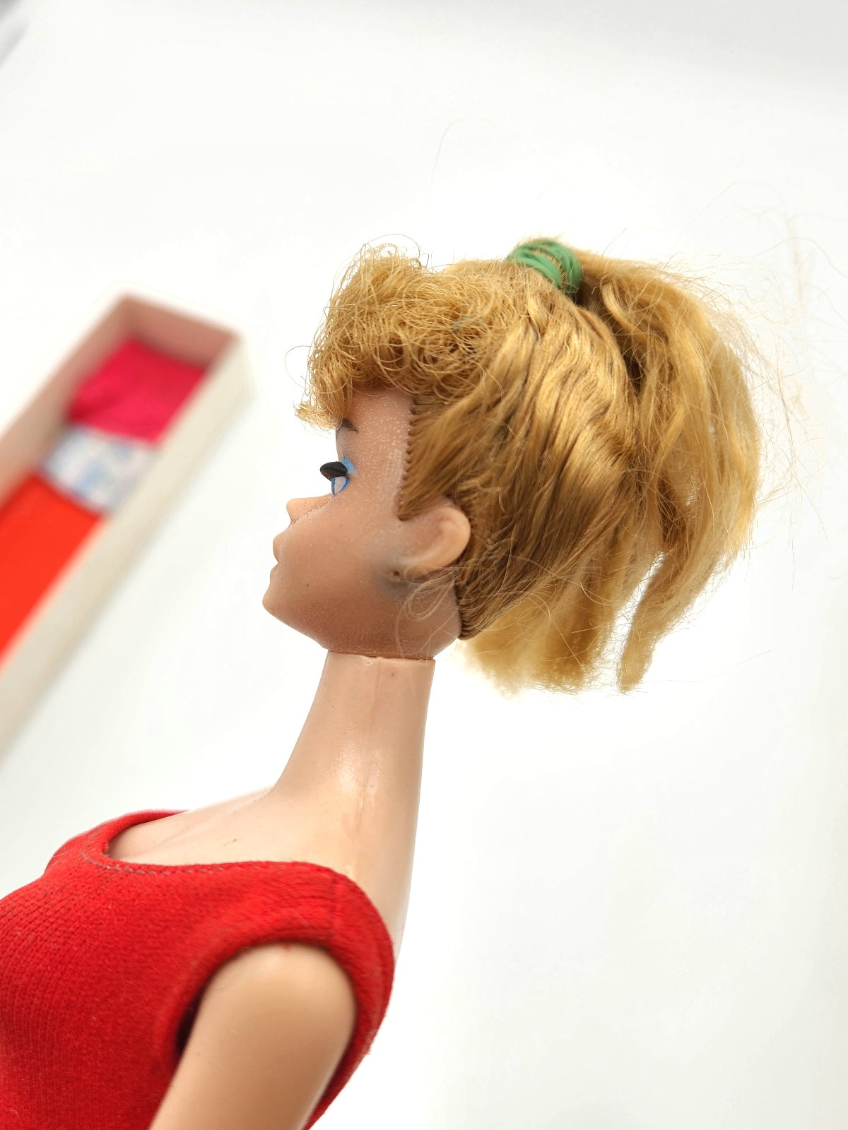 Vintage 1962 Ash Blonde Ponytail Barbie In Original Box - Red Bathing Suit