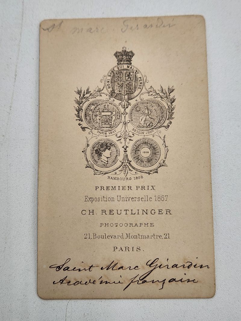 Portrait of Saint-Marc Girardin Carte De Visite CDV Photo