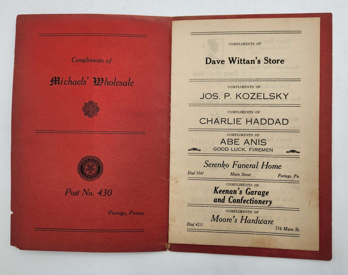 1942 Firemen's Celebration Official Program