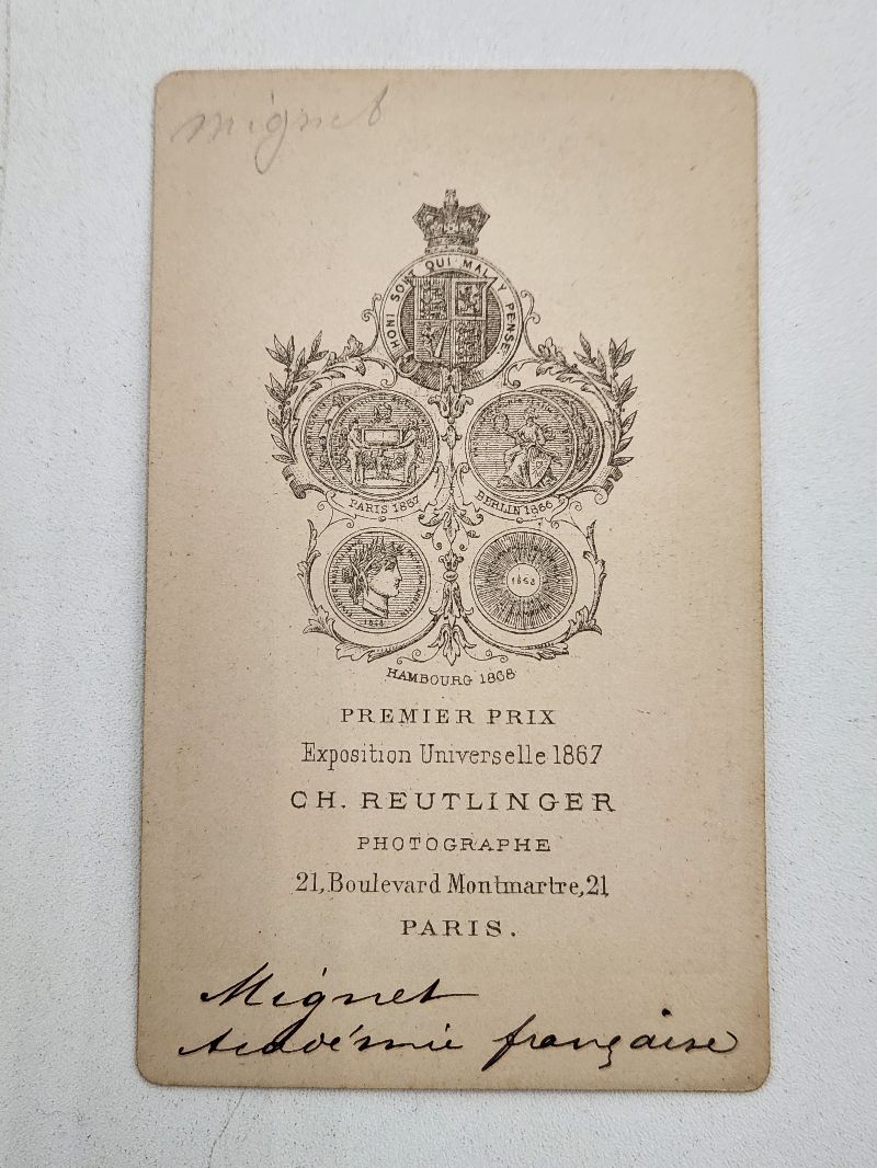 François-Auguste Mignet Cdv Carte De Visite Photo