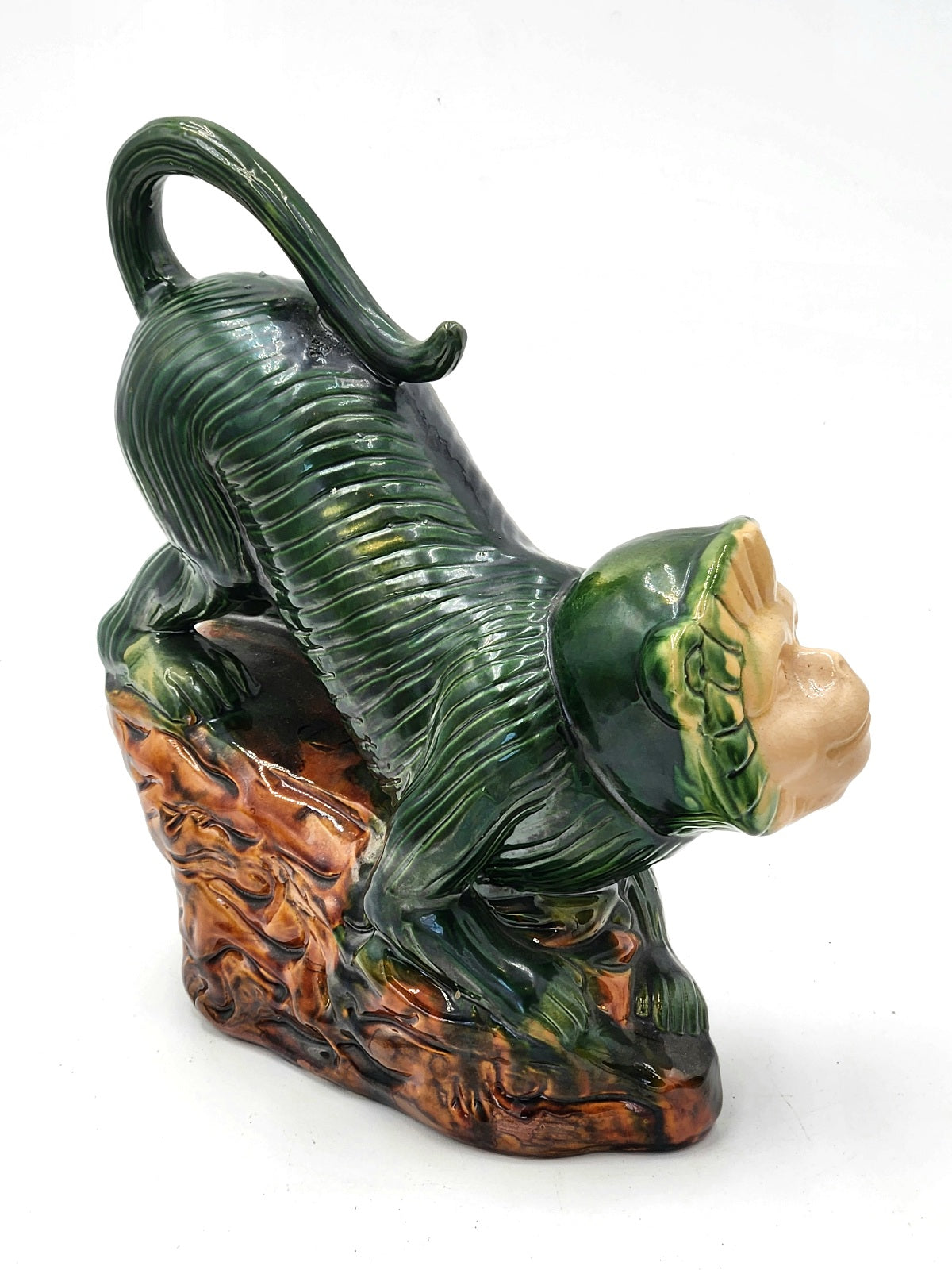 1960s Majolica Ceramic Monkey