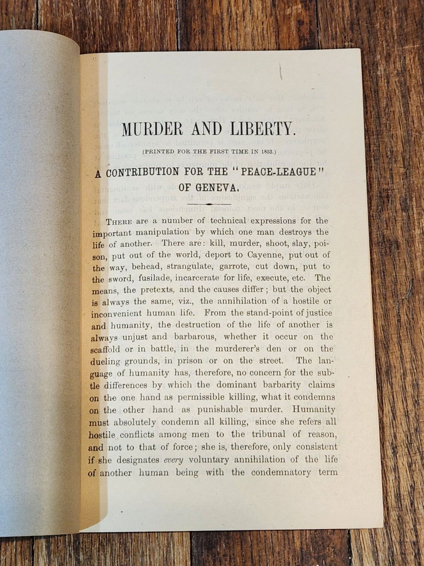 Murder and Liberty by Karl Heinzen 1881