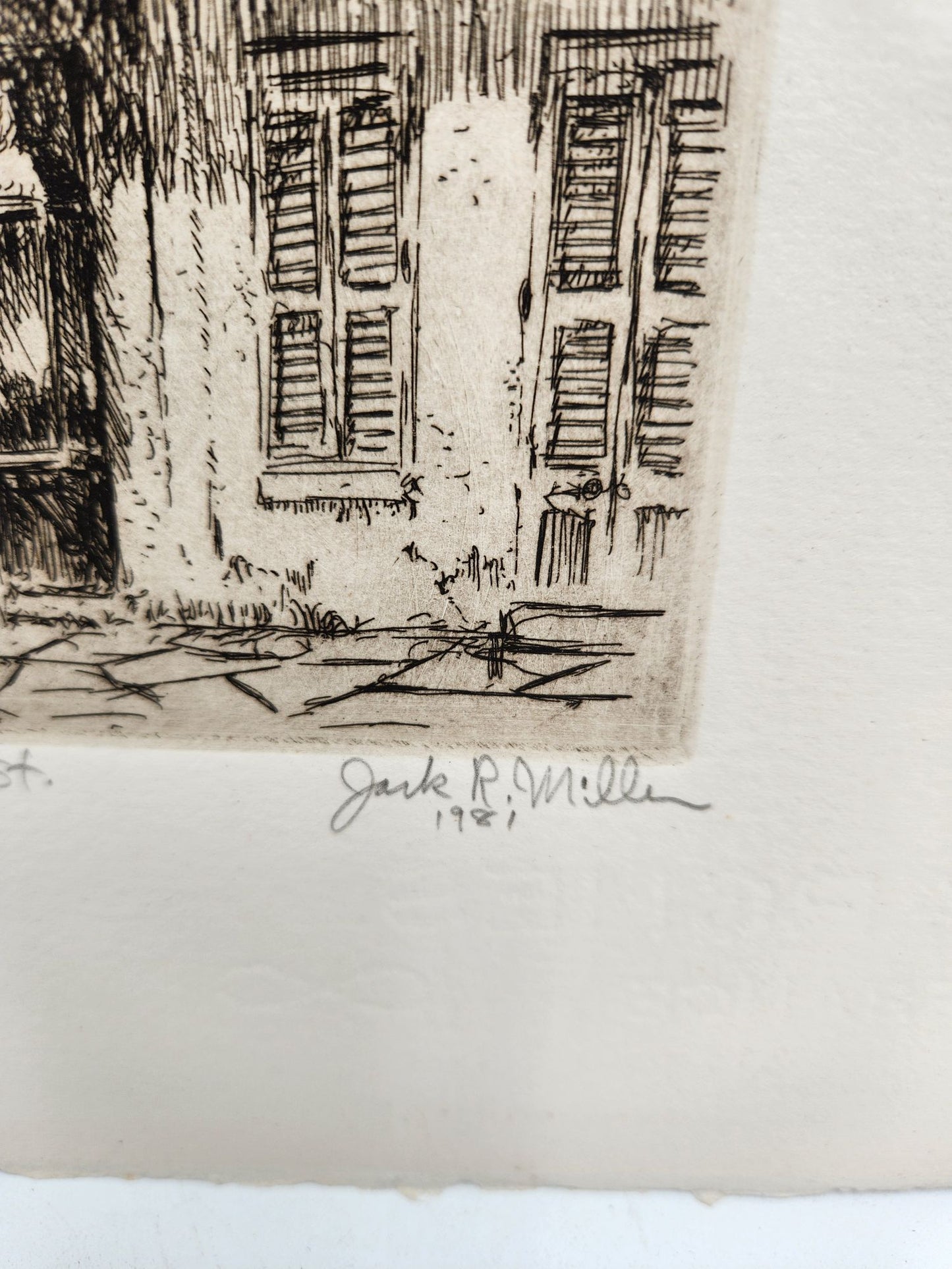 New Orleans 723 Talouse Street Jack R. Miller Etching 29/50 1981
