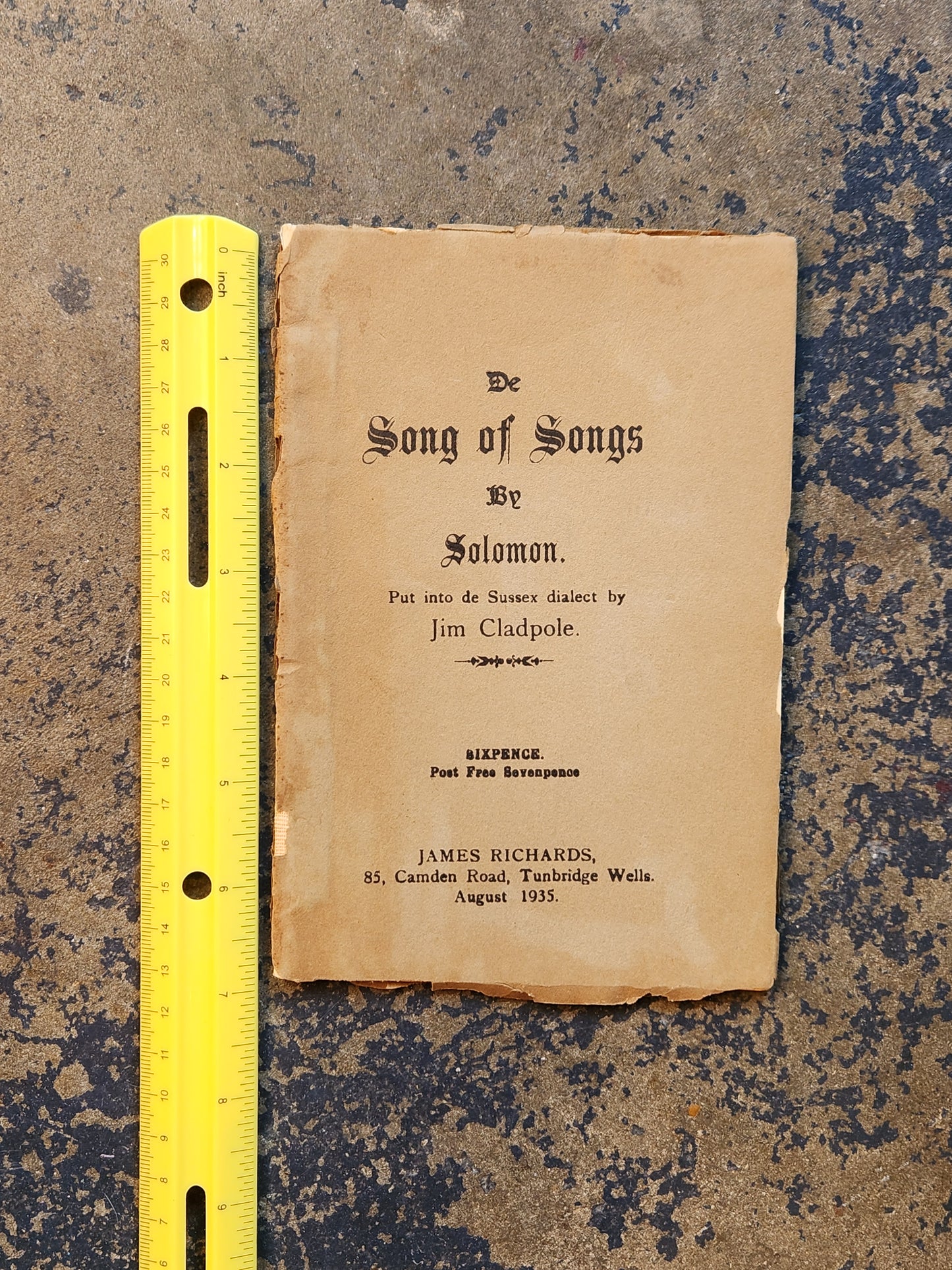De Song of Songs by Solomon (Jim Cladpole, 1935) Sussex Dialect Edition — Tunbridge Wells Printing