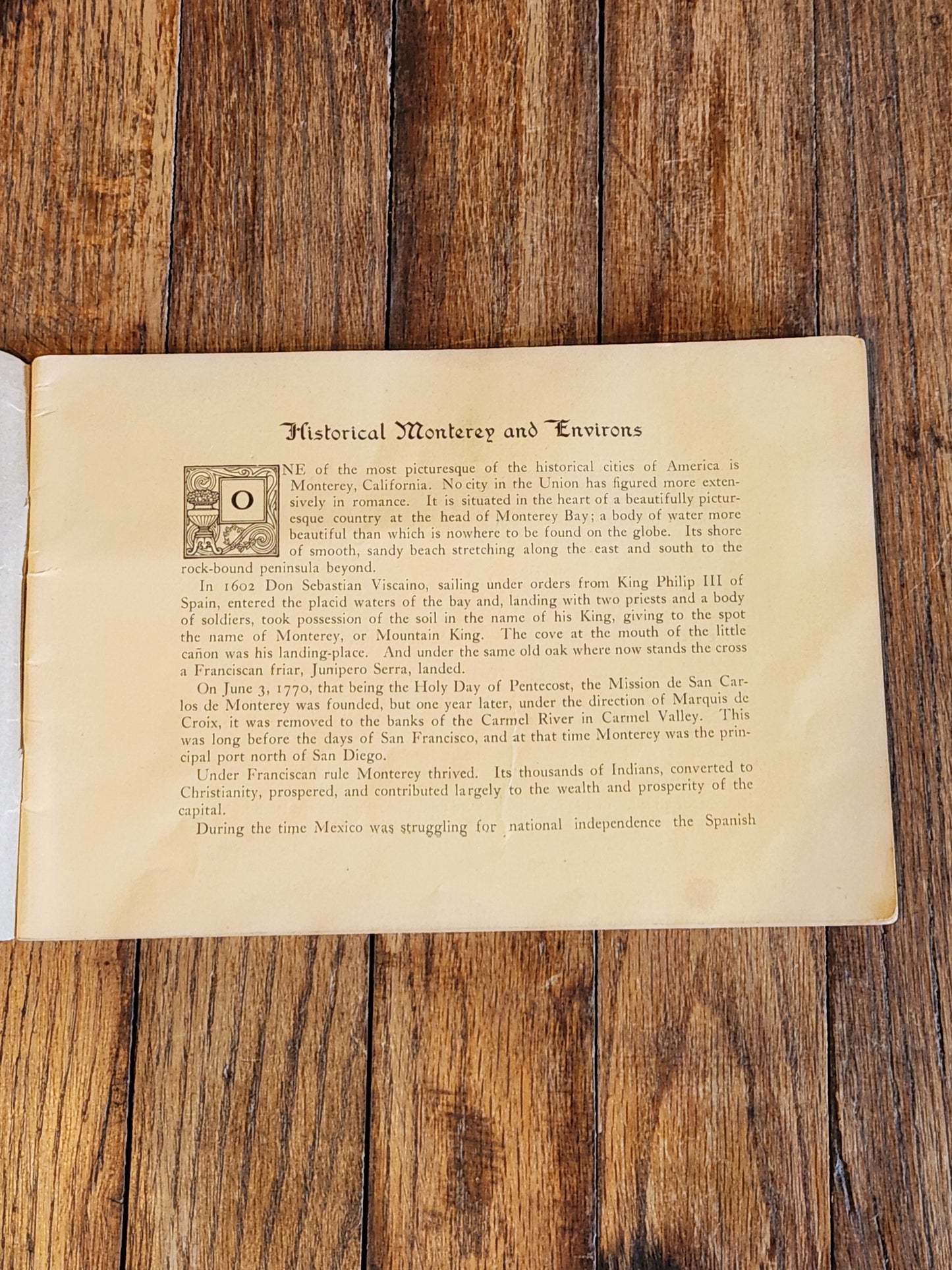 1907 Views and Legends of Monterey and Surroundings J.K. Oliver – California History Booklet w/ Photos & Map